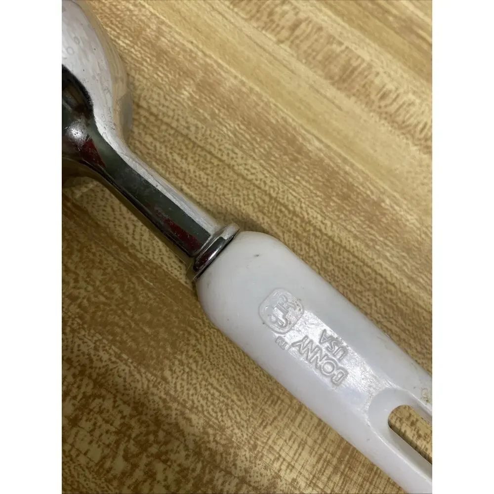Vintage Bonny USA Ice Cream Scoop Plastic Handle Chrome Plated Kitchen Utensil